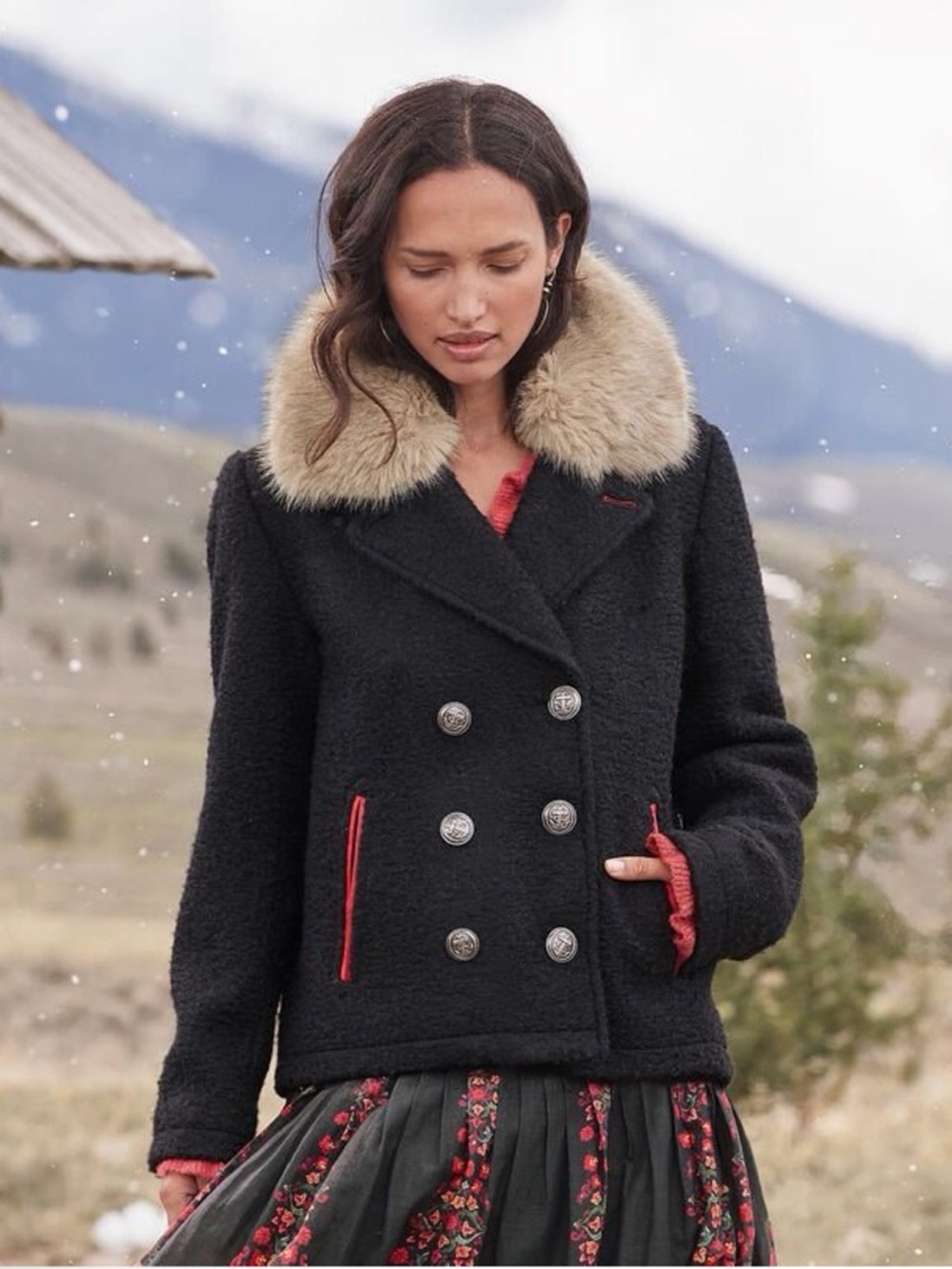 Sundance | Alpenhorn Peacoat Black Nautical Buttons | XS